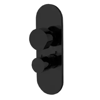 Fima Carlo Frattini So Смеситель для душа, встраиваемый, термостатический, с переключателем на 2/3 источника, цвет: черный матовый