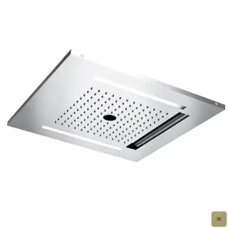 Almar Chromotherapy Встраиваемый верхний душ 49,6х49,6см., 3 типа струи, хромотерапия, цвет: латунь брашированная PVD