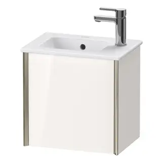 Duravit XViu Тумба подвесная 41x29x40см, с раковиной, 1 дверь, (петли слева), цвет: белый глянцевый/champagne matt