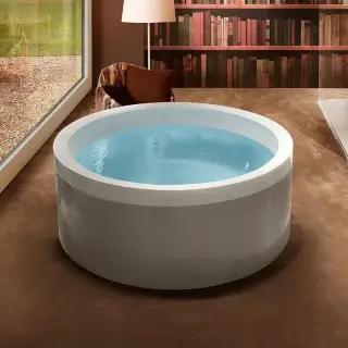 Gruppo Treesse EOS 160 Ванна 160xh66см., модель VTL со сливной колонкой с панелями для установки в центре, цвет: белый