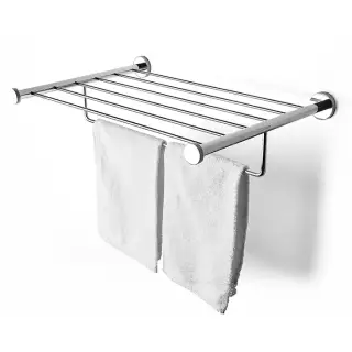 3SC Ribbon Полочка-решетка 50х35хh10см, с полотенцедержателем, цвет: хром