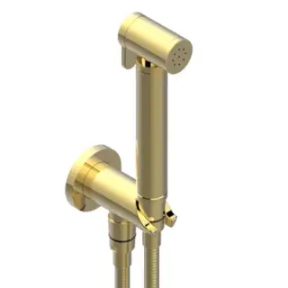 THG Collection O Гигиеничесий душ, с настенным держателем, с подводом воды и шлангом 125см., цвет: Soft matt gold