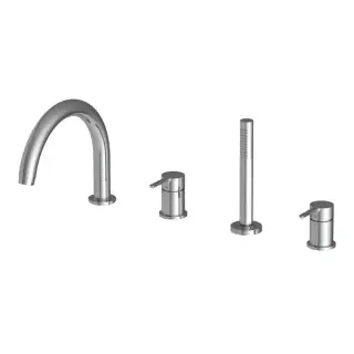 Fima Carlo Frattini Snap Смеситель на борт ванны, на 4 отв., с ручным душем, цвет: хром