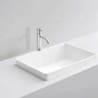 NOORTH milldue edition Раковина 58х37х12.5 см, без отв., полувстраиваемая, цвет: белый