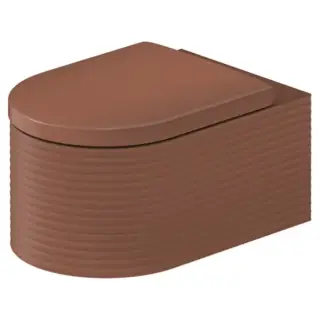 Duravit Millio Унитаз подвесной, 37х57см.,  декор &quot;Grooves&quot;, крепление в компл., цвет: матовая корица