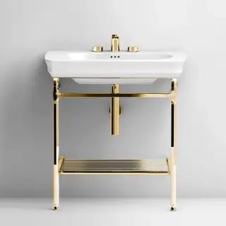 Artceram Civitas Металическая структура Quadra 55х44хh80,5см, полка сетка, напольная, цвет: золото