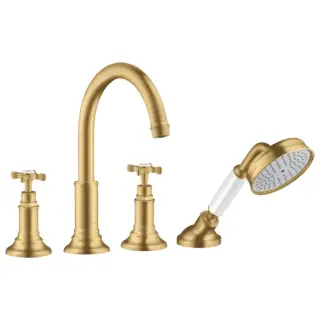 Axor Montreux Смеситель на борт ванны, на 4 отв., с ручным душем, цвет: шлифованное золото