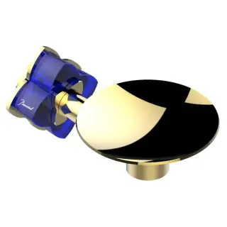 THG Pétale de cristal bleu Мыльница металлическая ø 10см., подвесная, цвет: золото/синий хрусталь