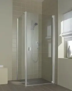 Kermi RAYA Душевой угол RA 80*90х200см., петли справа, глянцевое серебро