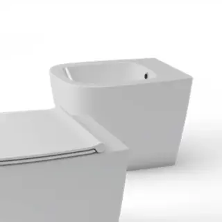 Globo Genesis Биде напольное приставное 55х36см, с1отв для смеситель, с креплением, цвет: белый