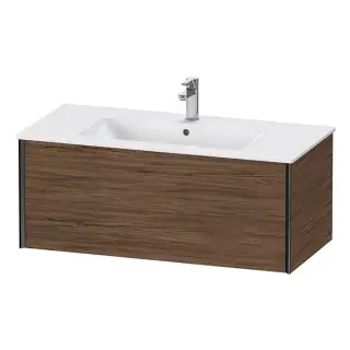 Duravit XViu Тумба подвесная 101x48x40см, с раковиной, 1 ящик, цвет: walnut dark/черный матовый