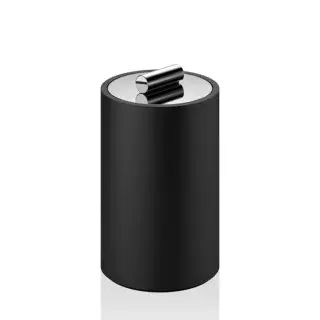 Decor Walther Black Stone DMD M Баночка универсальная 13x8см, с крышкой, цвет: черный матовый / хром