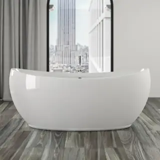 KNIEF Venice Ванна отдельностоящая 180x83,5x74,5 см с экраном, цвет: белый