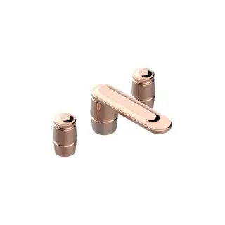 THG CORVAIR Смеситель для раковины на 3 отверстия, для установки на мраморную столешницу, с донным клапаном, цвет: Blush PVD