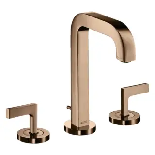 Axor Citterio Смеситель для раковины 170, на 3 отв., ручка: рычаг, с донным клапаном, цвет: полированное красное золото