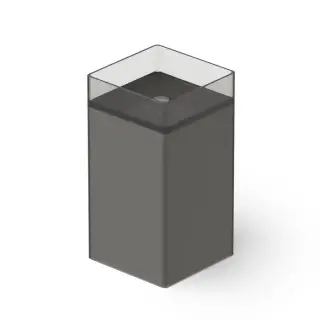 Dea Design Pedestal Basin Раковина 45х45х90см., напольная, без отв., Glasstech, прозрачная смола, цвет: Smoky Black R4