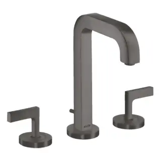 Axor Citterio Смеситель для раковины 170, на 3 отв., ручка: рычаг, с донным клапаном, цвет: шлифованный черный хром