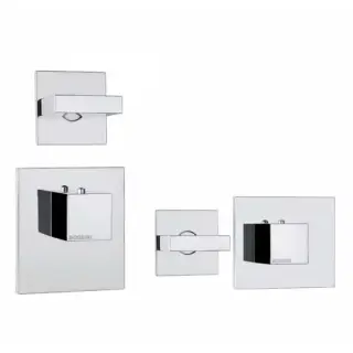 Bossini Rectangular Смеситель для душа, встраиваемый, термостатический, с переключателем на 2 источника, цвет: хром