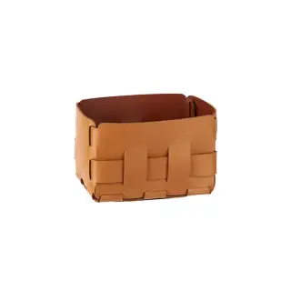 Colombo Adj Корзинка Mini Bottega, 12x19H13 см, цвет: коньяк/бордо