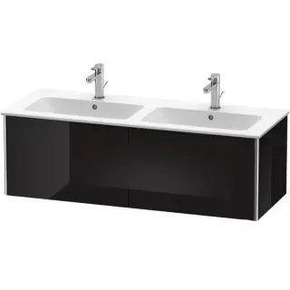 Duravit XSquare Тумба подвесная, 128х47.8х40см, с раковиной, с 2 выдв ящик, цвет: черный глянц