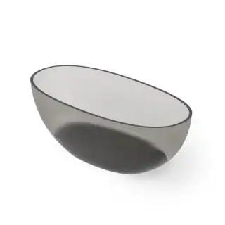 Dea Design Nature Ванна 165х80х58см., отдельностоящая, Glasstech, прозрачная смола, цвет: Smoky Black R4