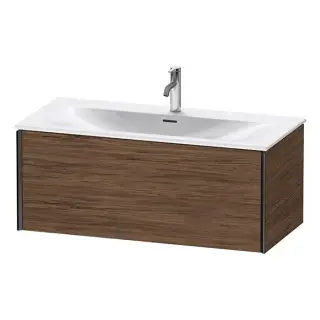 Duravit XViu Тумба подвесная 101x48x39.7см, с раковиной, 1 ящик, цвет: walnut dark/черный матовый