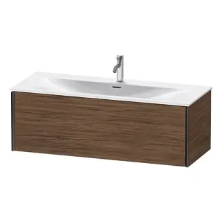Duravit XViu Тумба подвесная 121x48x39.7см, с раковиной, 1 ящик, цвет: walnut dark/черный матовый