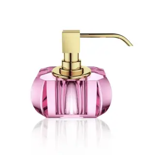 Decor Walther Kristall SSP Дозатор для мыла, настольный, цвет: хрусталь розовый/золото