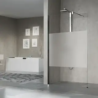 Novellini Giada H Душевое ограждение 117-118.5х205cм., с свободным входом, с настенным кронштейном, стекло прозрачное, цвет: черный матовый