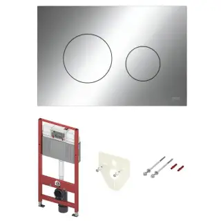 TECE Комплект TECEbase 3.0 c кронштейнами, звукоизоляцией, панелью смыва TECEloop, цвет: хром глянцевый