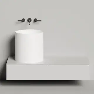 Salini Armonia Round 03 Раковина накладная 45х45х45cм., без отв., мат-л: S-Stone, цвет: белый матовый