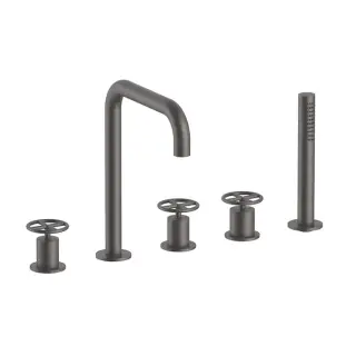 Fantini Fontane Bianche Набортный смеситель для ванны, 5 отв., цвет: Matt Gun Metal PVD