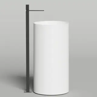 Salini Armonia Round 01 Раковина напольная 45х45х90см., мат-л: S-Stone, слив в пол, цвет: белый матовый