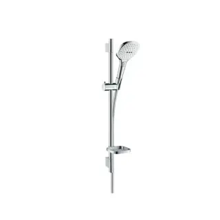 Hansgrohe Raindance Select E Душевой набор: штанга 65см., ручной душ 120, 3jet (Rain, RainAir, WhirlAir), EcoSmart, мыльница, шланг, цвет: белый/хром