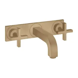 Axor Citterio Смеситель для раковины 226, встраиваемый, излив: 22.6см., с панелью, цвет: шлифованная бронза