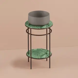 Artceram Vogue Металлическая структура Ø44хh72,5см, напольная,  с раковиной, с мраморной столешницей и полочкой, цвет: moka/tortora