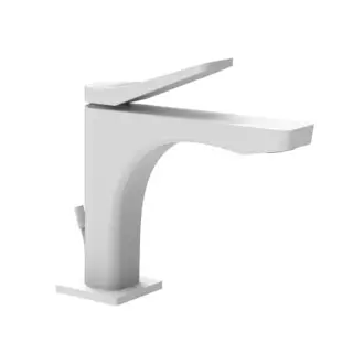GESSI Rilievo Смеситель для раковины на 1 отв. с донным клапаном h=153мм, излив 126мм , цвет: bianco CN