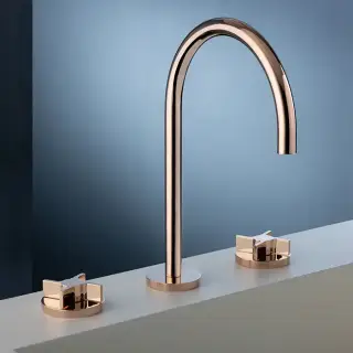 Gattoni GAS Смеситель для раковины, на 3 отв., в комплекте с донным клапаном, цвет: Oro rossa