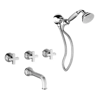 Nicolazzi Pantheon Душевая система, с вехним душем, встраиваемым смесителем, и ручным дуешм, цвет: хром