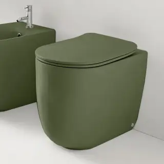 Kerasan Nolita Унитаз безободковый пристенный 55х35 см, с креплениями WB5N, цвет: Verde muschio