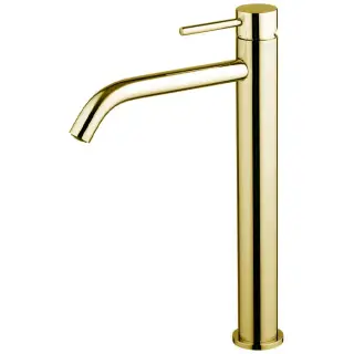 Fima Carlo Frattini Spillo Up Cмеситель для раковины, на 1 отв., высокий, XS, с донным клапаном, цвет: золото