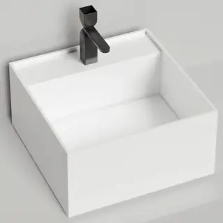 Salini Armonia Square TOP 02 Раковина накладная 45х45х25cм., с 1 отв, мат-л: S-Stone, цвет: белый матовый