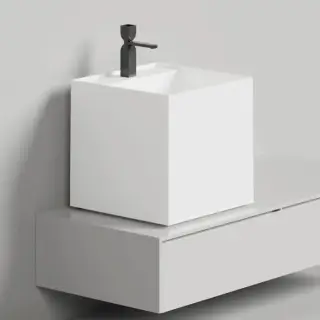 Salini Armonia Square TOP 03 Раковина накладная 45х45х45cм., с 1 отв, мат-л: S-Stone, цвет: белый матовый