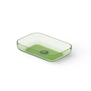 Dea Design Washbasins Раковина 58х38х12см., накладная, без отв., Glasstech, прозрачная смола, цвет: Emerald R3