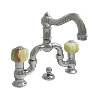 Nicolazzi Onice Смеситель для раковины на 2 отвертсвия с донным клапаном, цвет: мхром