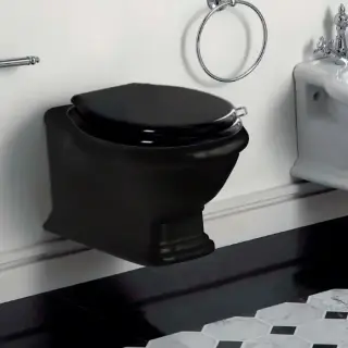 SIMAS Lante Унитаз подвесной безободковый &quot;Rimless&quot;, 53х38,5см, цвет: черный глянцевый