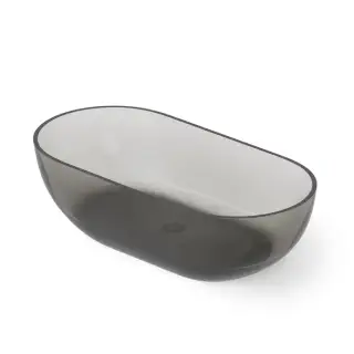 Dea Design Shadow Ванна 178х88х52см., отдельностоящая, Glasstech, прозрачная смола, цвет: Smoky Black R4