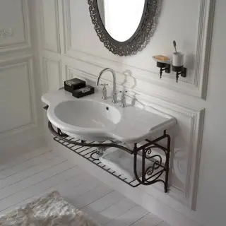 Globo Paestum Консоль подвесная 110x60x60см, с раковиной на 1 отв, цвет: состаренный металл