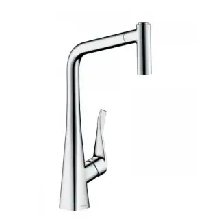 Hansgrohe Metris Смеситель  для кухни на 1 отв, поворотный и выдвижной излив 2jet, цвет: сталь