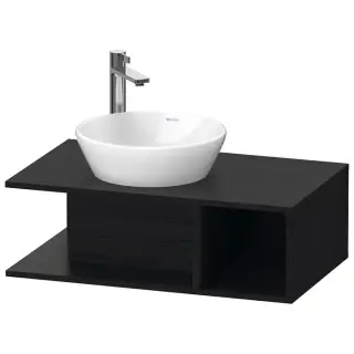 Duravit D-Neo Тумбочка подвесная компакт 80x48х26 см., раковина, 1 открытое отделение на правой стороне, цвет: Black Oak